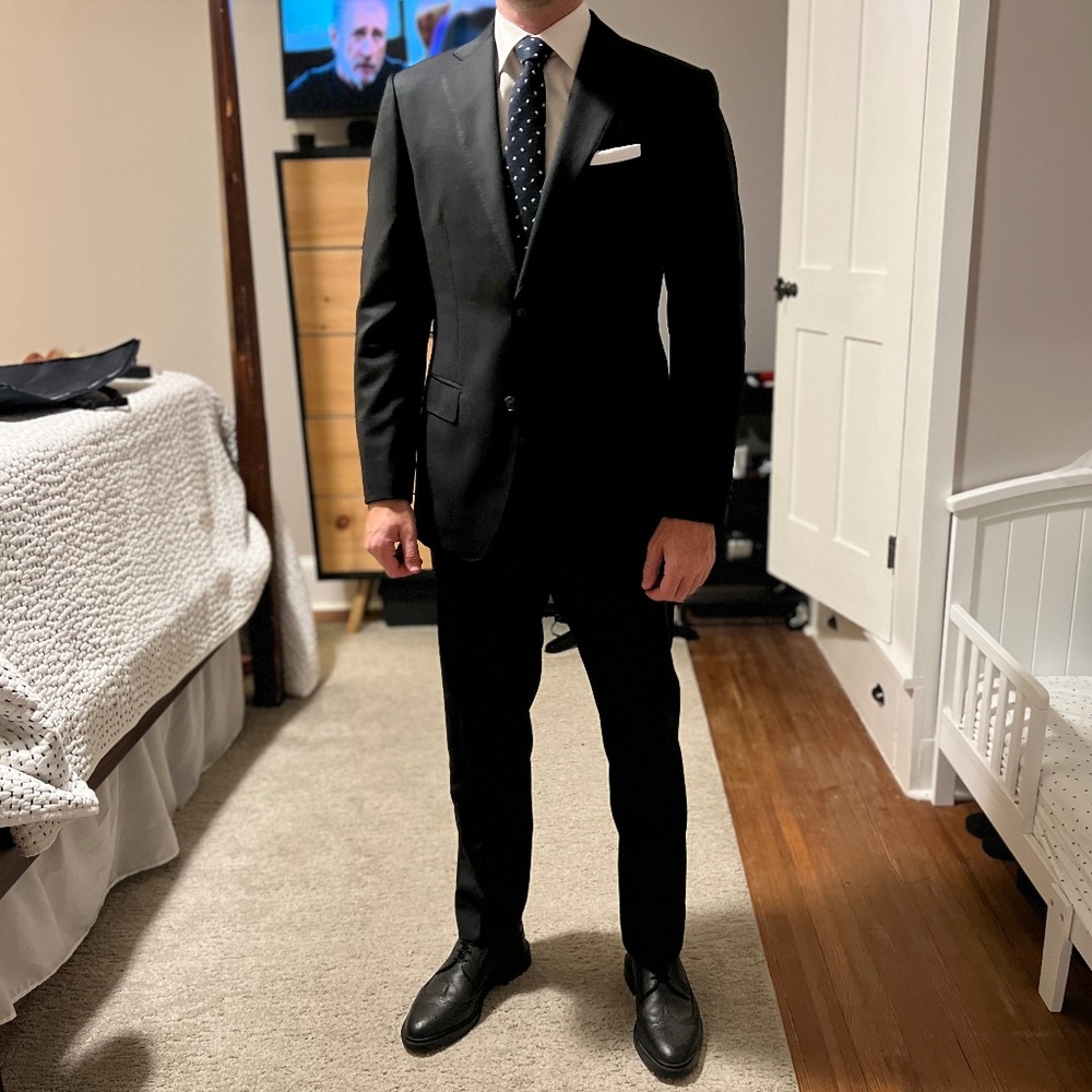 Suit Supply Black Perrenial Napoli Suit Mens 38R